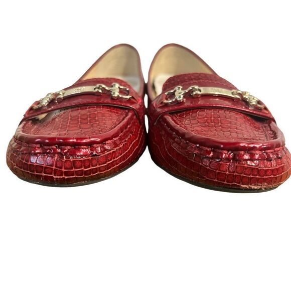 Alex Marie Red Patent Loafers Womens 6M Alligator Flats Round Toe Shoes - Picture 7 of 9